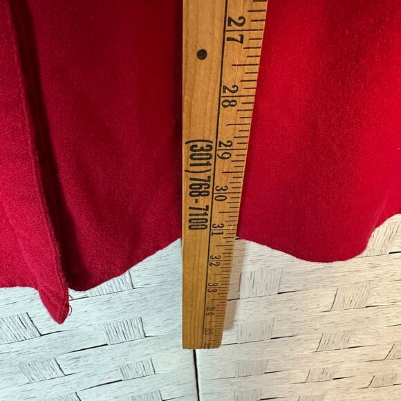 Agil Comell women’s tunic blouse button-down red embroidered roll tab sleeve - Picture 7 of 10